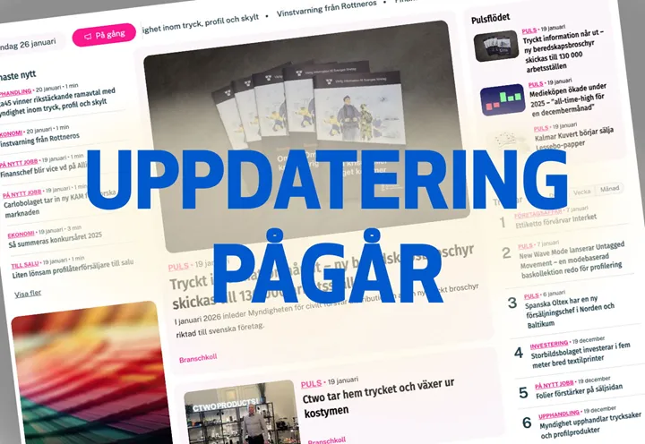 Uppdatering pa°ga°r